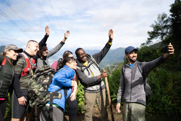 istock Friends taking a selfie during a hiking 1316244280