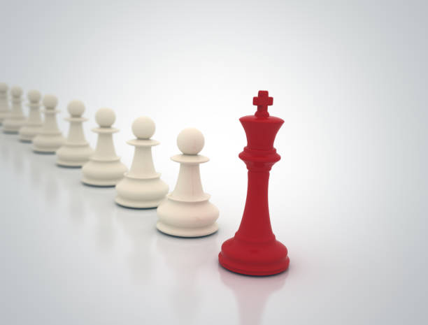 istock Red chess king leader. Business leadership 1316245943