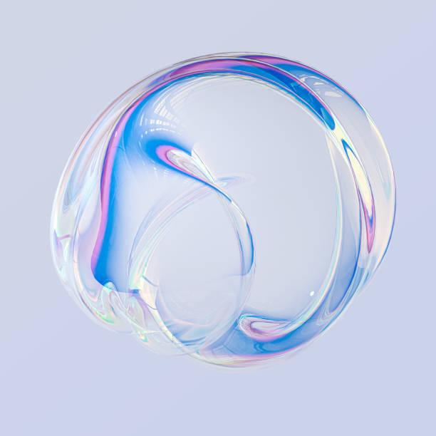 istock Fluid round abstract shape, futuristic modern banner design template, liquid glass stylized frame, 3d illustration 1316249357