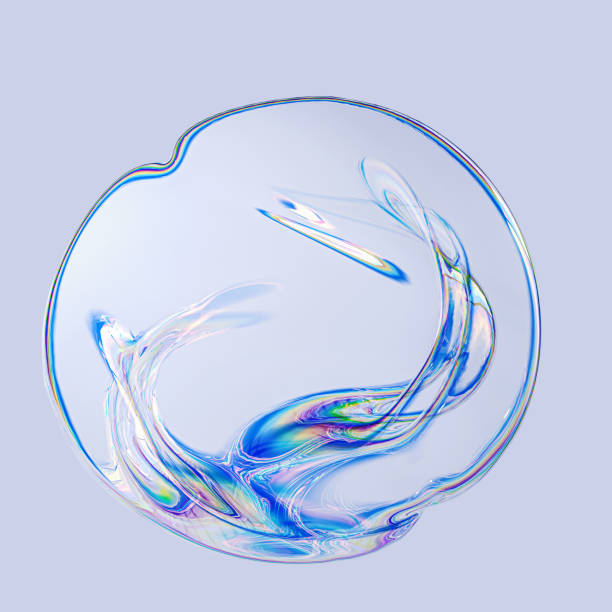 istock Round geometric fluid shape, multicolored abstract design element, chromatic transparent 3d rendering material 1316249552