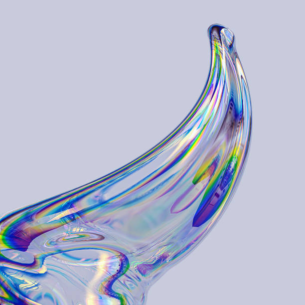 istock Abstract liquid glass splash design element, art holographic transparent gradient, modern futuristic poster, dispersion and iridescent effect 3d rendering 1316249864