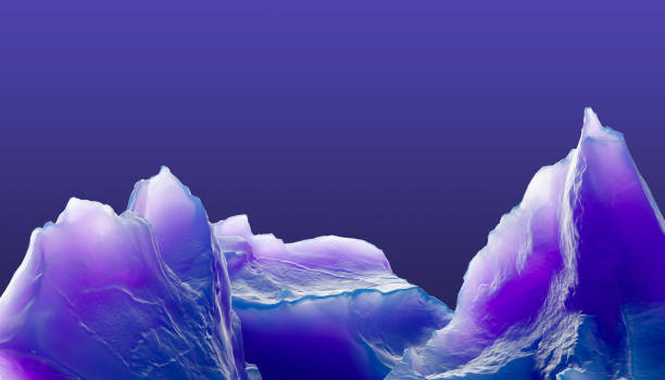 istock Colorful vivid gradient blue color rocks wallpaper, futuristic 3d material rendering abstract background 1316250485