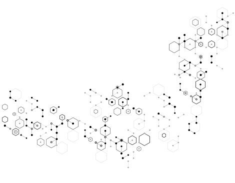 abstract molecular structure pattern background template
