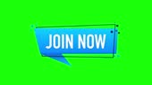 Join Now Raphics Join Now Blue Label On White Background Motion Graphics 4K Stock Video ...