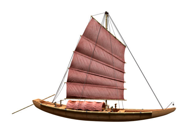 istock 3D illustration Japanese fishing junk on white 1316256655