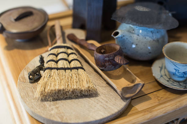 istock Asian food background with a tea set, cups, and teapot. 1316260556