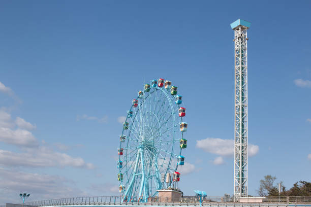 istock Classic Ferris wheel on blue sky background. 1316260656