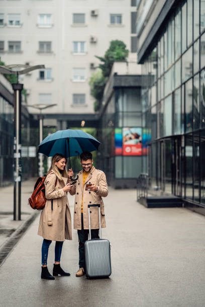 istock Young couple in the city looking for a destination 1316268765