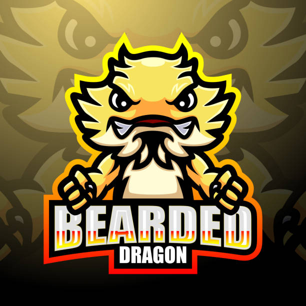 Bearded dragon esport logo mascot Vector illustration of Bearded dragon esport logo mascot bearded dragon cartoon stock illustrations