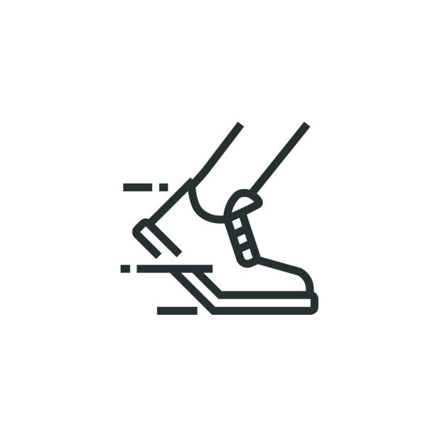значок быстрой линии обучения - спортивный ботинок stock illustrations