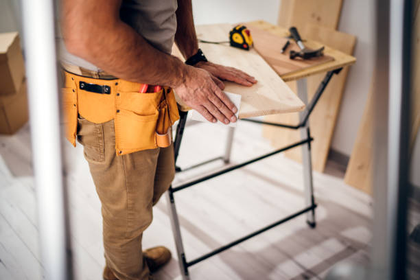 istock Sanding and smoothing wood with sandpaper. 1316272923