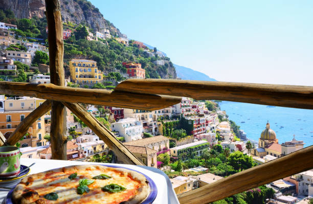 istock Restaurant terrace overlooking to a beautiful Positano 1316273829