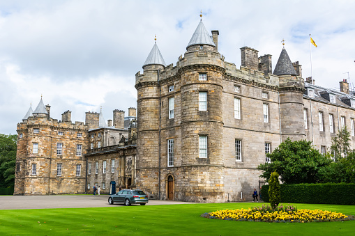Edinburgh, United Kingdom - September 8, 2017. Palace of Holyroodhouse in Edinburgh. The palace is the royal family\