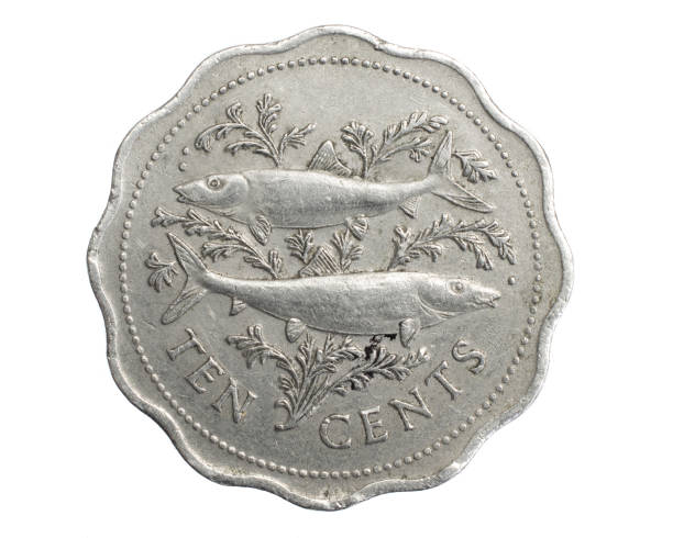 istock Bahamas ten cents coin on white isolated background 1316280531
