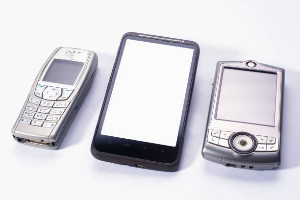 istock The old mobile phone is out of date. Touch screen. Light background 1316284446