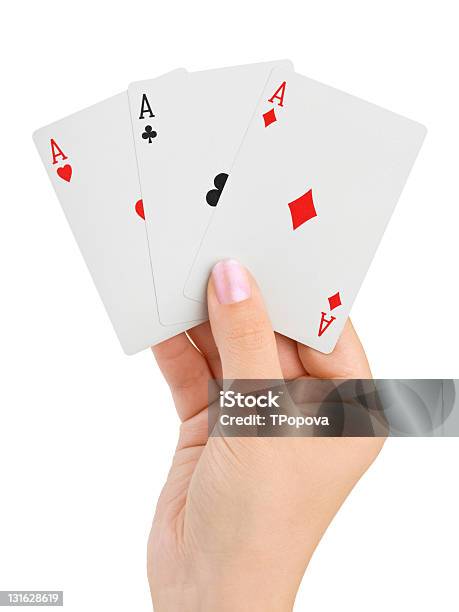 Hand Mit Drei Aces Stockfoto und mehr Bilder von Kartenspiel - Kartenspiel, Drei Gegenstände, Ass