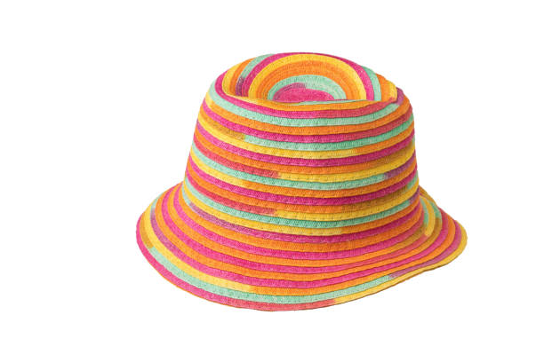 istock Fashionable multi-colored sun hat isolated on a white background. 1316287455