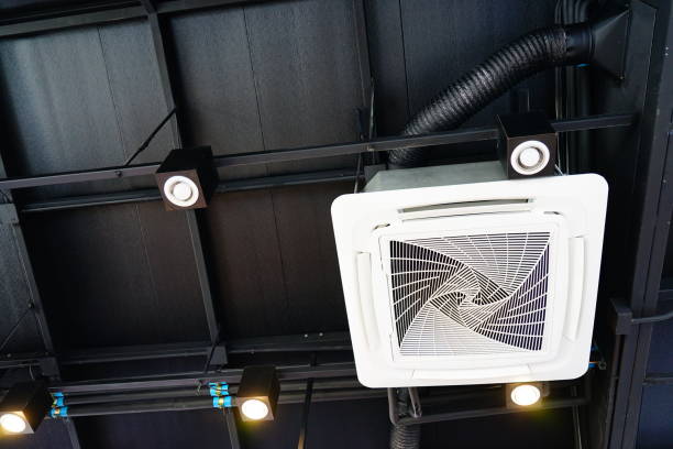 istock Lights and system Air Conditioner  on ceiling of the dark 1316287848
