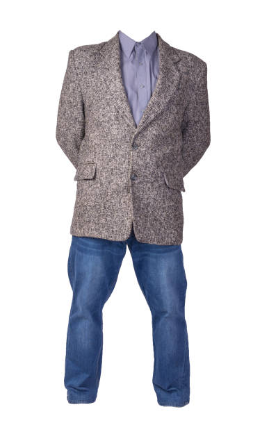 istock jacket with shirt and jeans Isolated on a white background. 1316290803