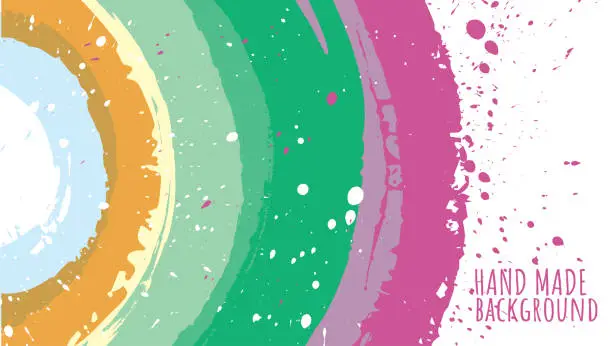 Vector illustration of multicolored concentric brushstrokes header - 03