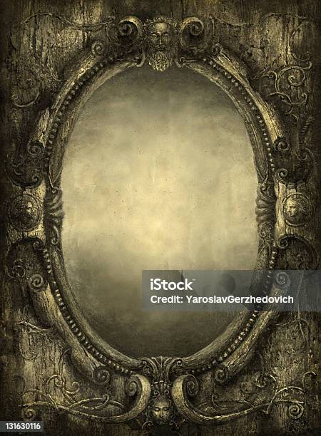 Mirror Stock Illustration - Download Image Now - Spooky, Backgrounds, Mirror - Object