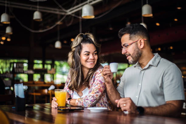 istock Passionate couple chatting in a cafe 1316302204