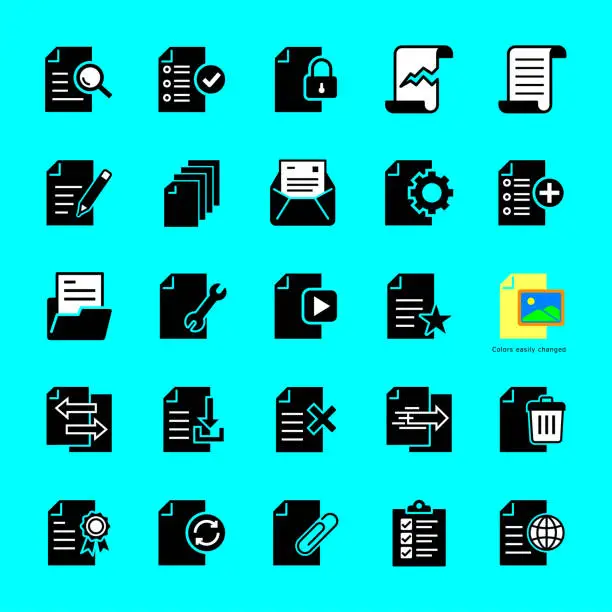 Vector illustration of Document Icons