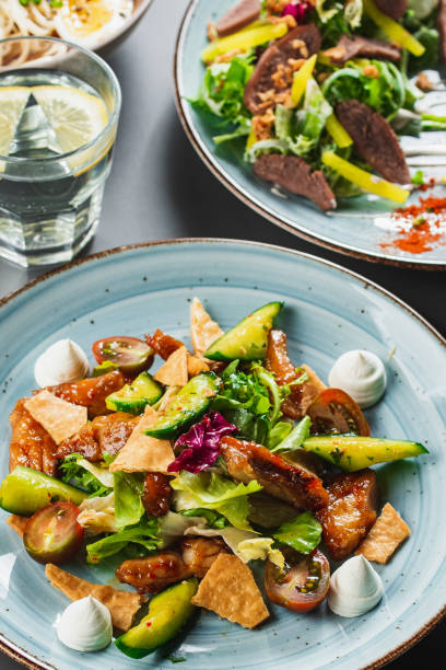 Arugula, Beet and cheese salad with fresh radicchio and walnuts