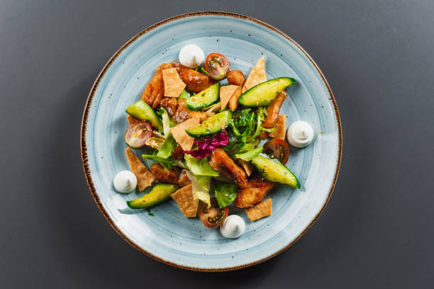 Arugula, Beet and cheese salad with fresh radicchio and walnuts