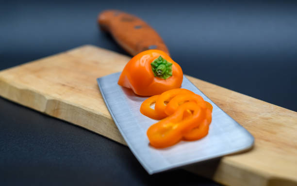 Sliced pepper stock photo