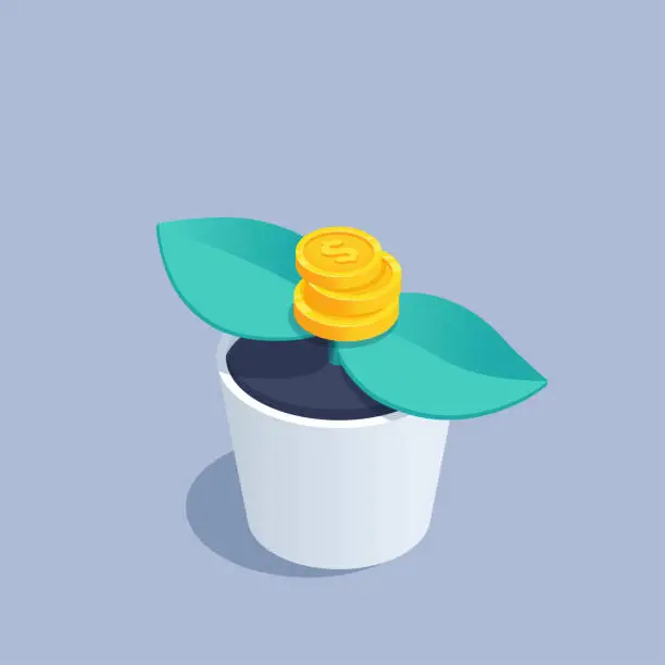 Vector illustration of money sprout