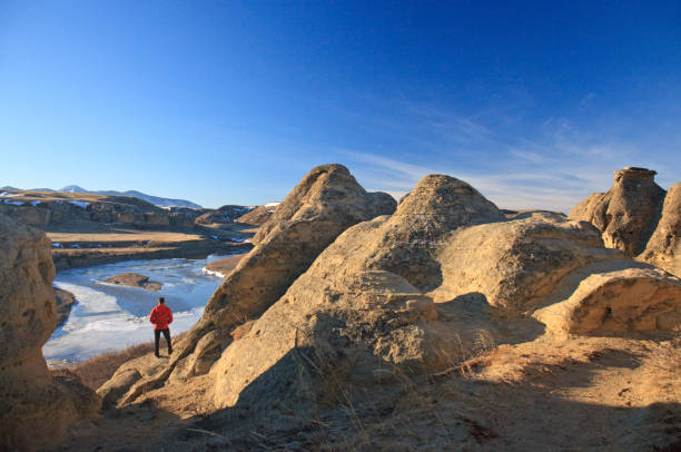 istock Man Admiring Incredible View At Writing-On-Stone Provincial Park in Alberta Canada 1316310847