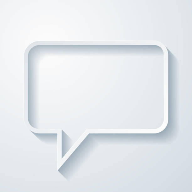 Speech bubble. Icon with paper cut effect on blank background Icon of "Speech bubble" with a realistic paper cut effect isolated on white background. Trendy paper cutout effect. Vector Illustration (EPS10, well layered and grouped). Easy to edit, manipulate, resize or colorize. Vector and Jpeg file of different sizes. speech bubble stock illustrations