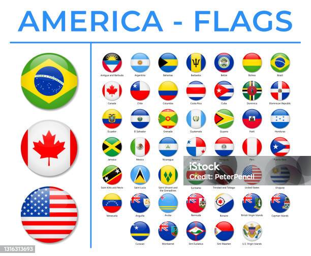 世界旗幟 美國 北中和南 向量圓圓光澤圖示向量圖形及更多旗幟圖片 - 旗幟, 圓形, 墨西哥