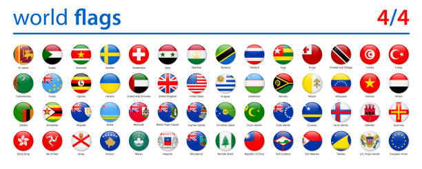 World Flags - Vector Round Glossy Icons - Part 4 of 4 World Flags - Vector Round Glossy Icons - Part 4 of 4 thailand flag round stock illustrations