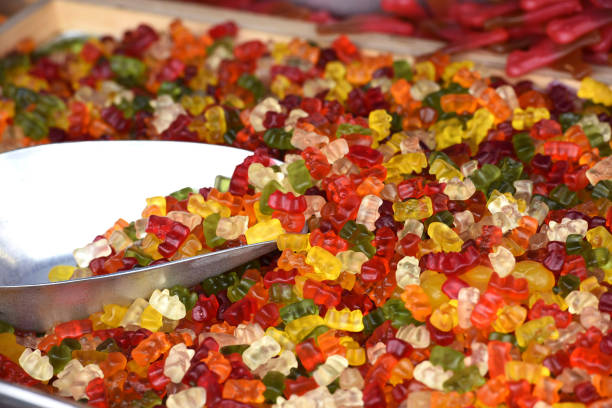 Lots of colorful gum fruit bears