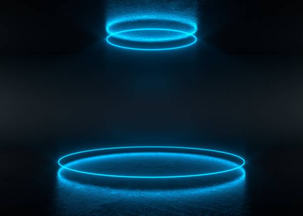 istock Abstract textured wall background and glowing circle  - stock photo 1316319929