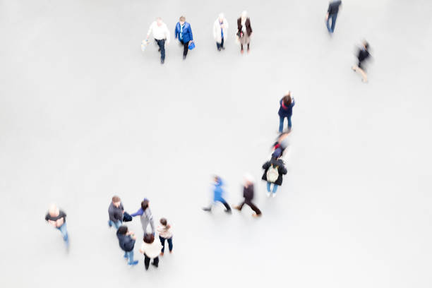 istock Silhouettes of People in Modern Interior, Elevated View 1316324577