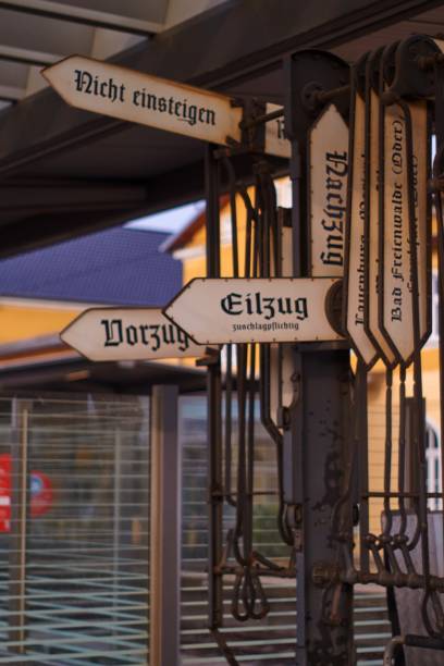 istock historical signs At the railway station 1316325766