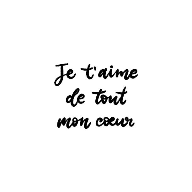 istock Inspirational phrase in French language. Calligraphic lettering motivational inscription in black and white colors for postcard, poster, wallpaper. 1316326040