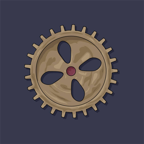 istock Gear. Vector illustration. The colored round jagged element of the mechanism. Isolated detail. Steampunk 1316326607