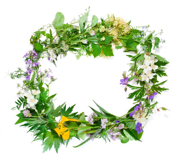 istock Beautiful wreath with colorful flowers. 1316330272
