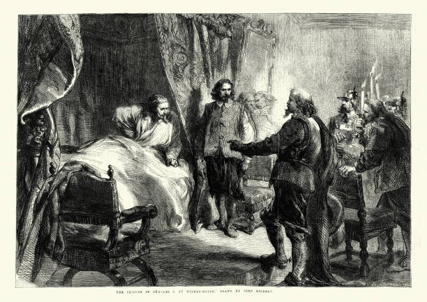 illustrations, cliparts, dessins animés et icônes de arrestation du roi charles ier à holmby house - comté de northampton midlands