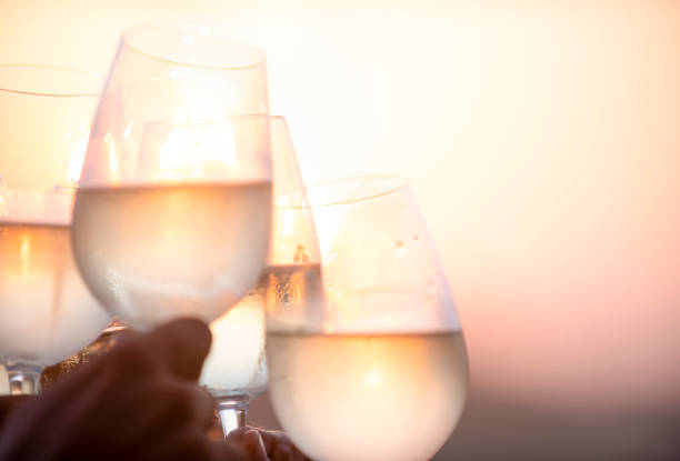 istock Group of friends having fun and toasting outdoors with white wine. 1316334240