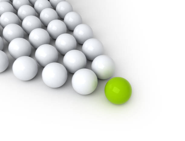 istock Leadership concept, green leader ball, standing out from the crowd 1316340715