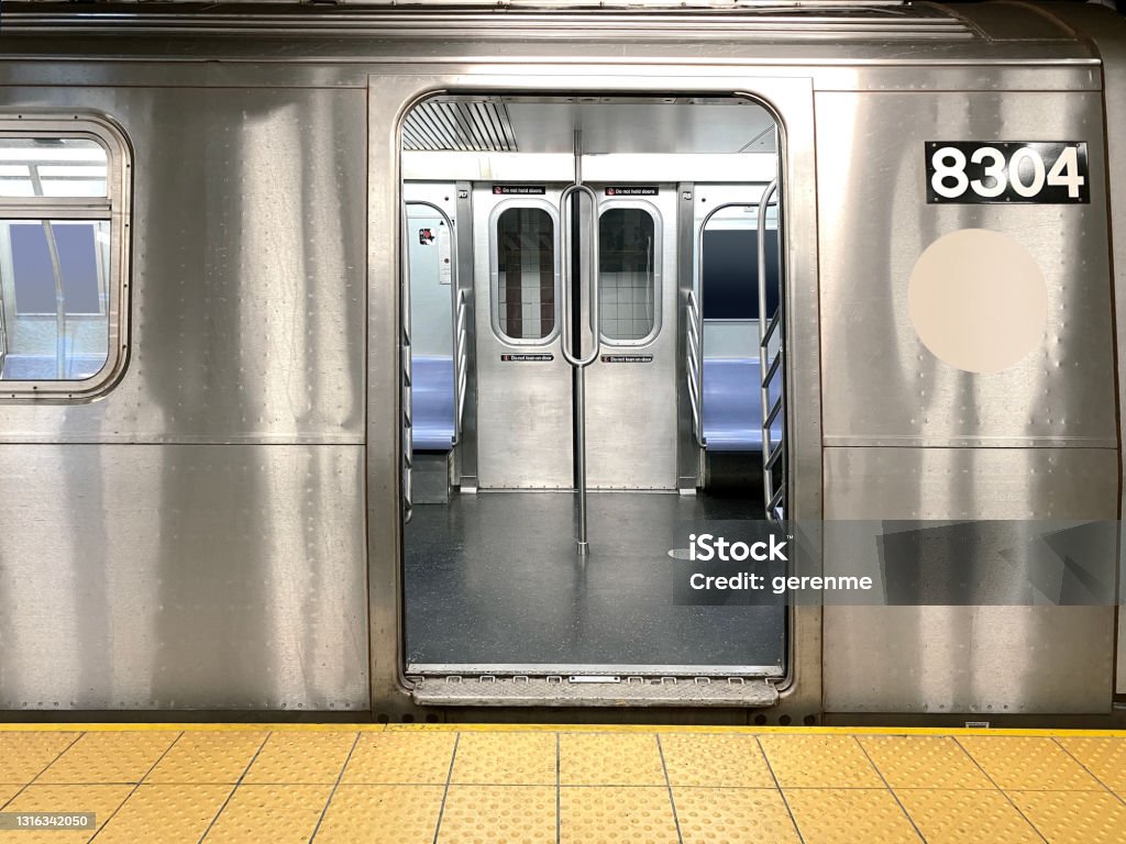 Subway Subway in subway station in New York City Subway Stock Photo