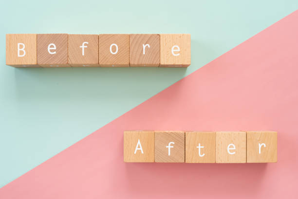 istock Before After; Wooden blocks with 