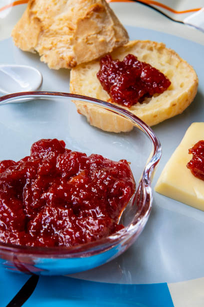 Brazilian cheese bread with guava jam