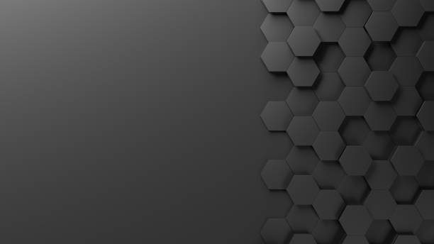 istock Hexagon tiles on a dark gray background. 1316359762
