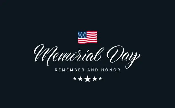 Vector illustration of Memorial Day text.